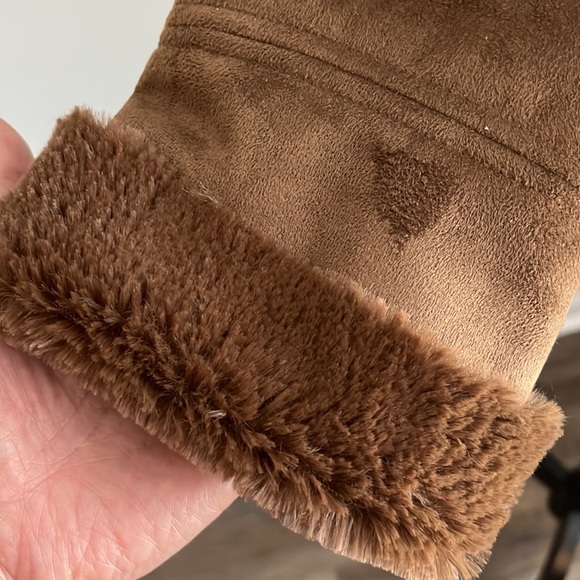 COLDWATER CREEK Faux Suede Faux Fur Lining Coat Jacket - Picture 4 of 8